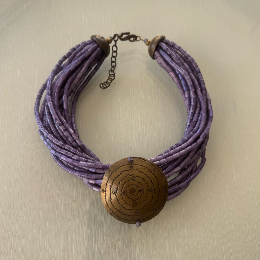 Cesaree Paris Signed Vintage Jewelry Beaded Necklace